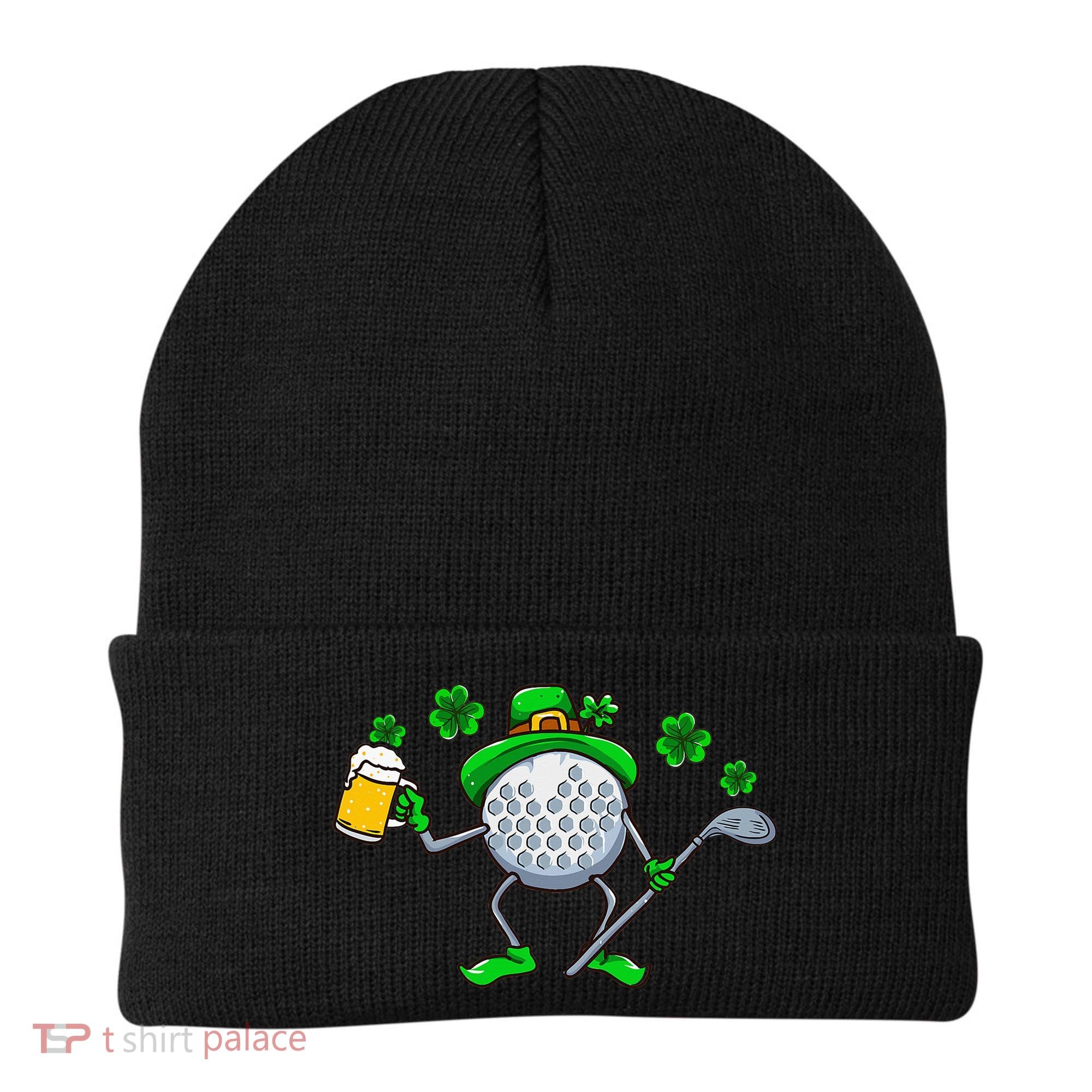 St Patricks Day Golf Golfing Irish Golfer Beer Humor Beanie