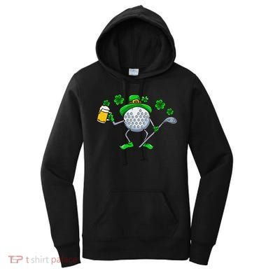 St Patricks Day Golf Golfing Irish Golfer Beer Humor Women's Hoodie