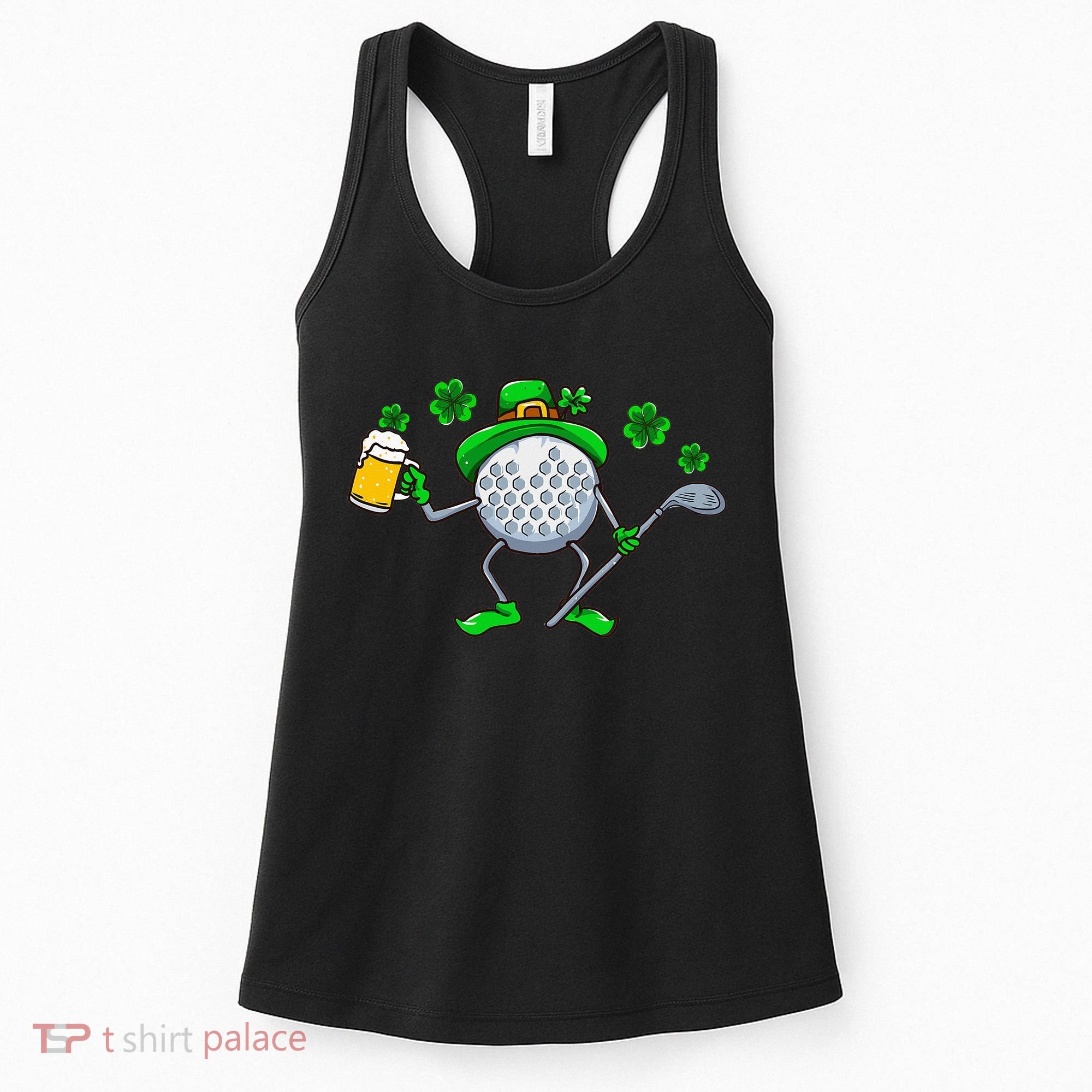 St Patricks Day Golf Golfing Irish Golfer Beer Humor Women's Tank Top