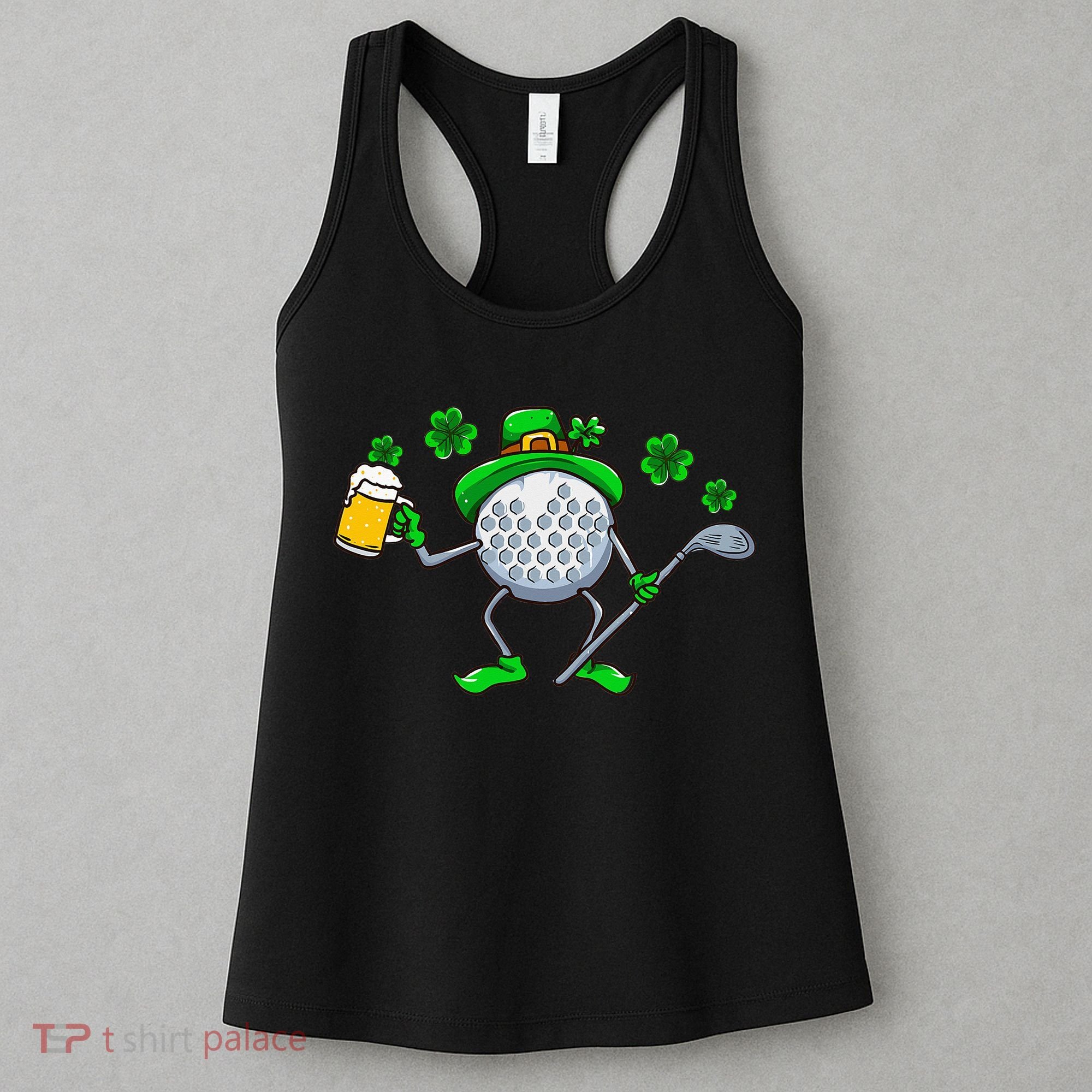 St Patricks Day Golf Golfing Irish Golfer Beer Humor Women's Tank Top