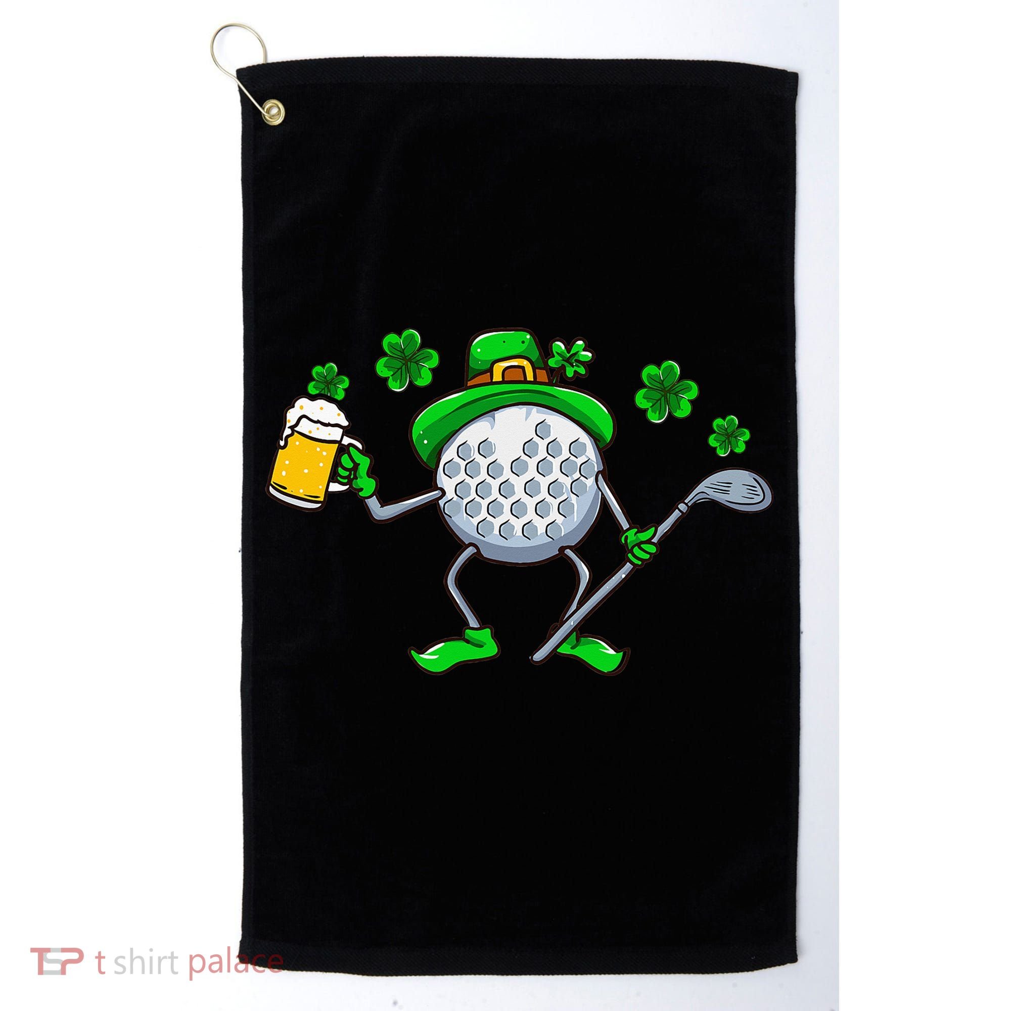 St Patricks Day Golf Golfing Irish Golfer Beer Humor Golf Towel