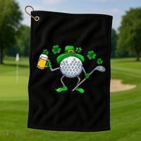 St Patricks Day Golf Golfing Irish Golfer Beer Humor Golf Towel thumb 1