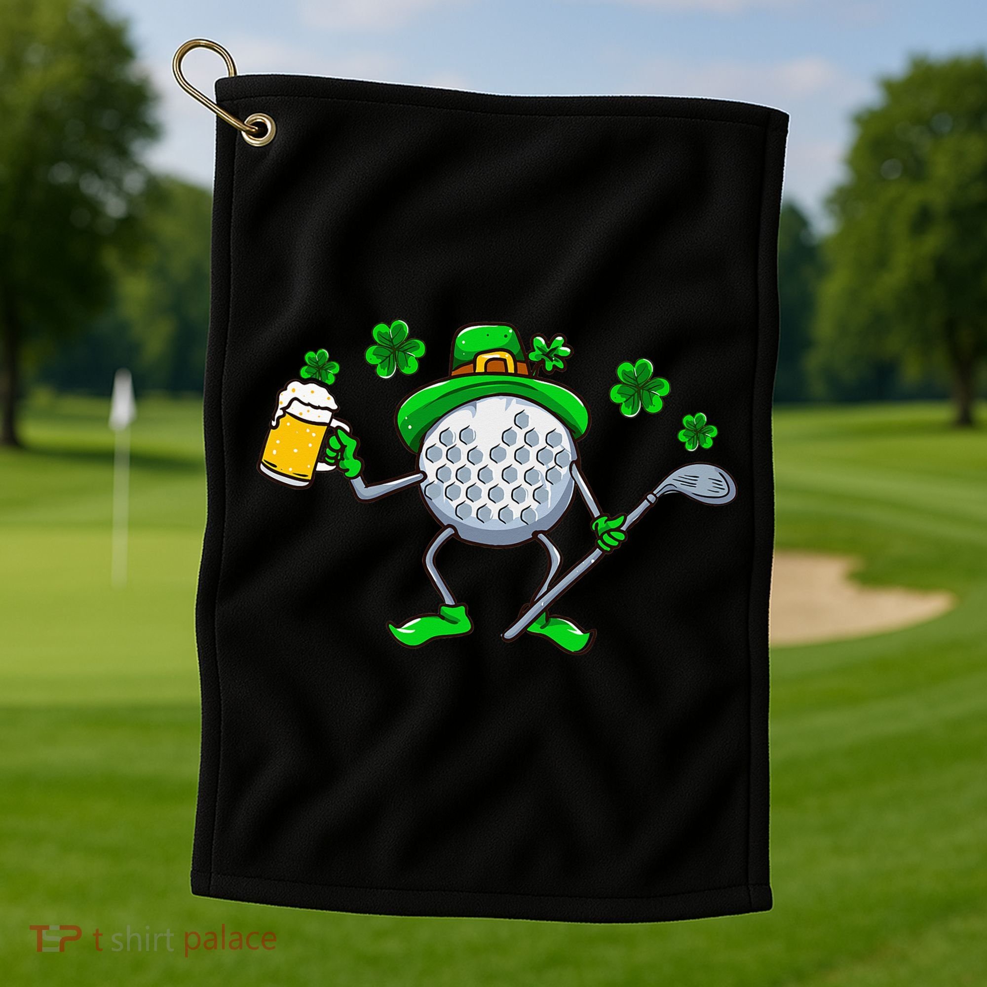 St Patricks Day Golf Golfing Irish Golfer Beer Humor Golf Towel