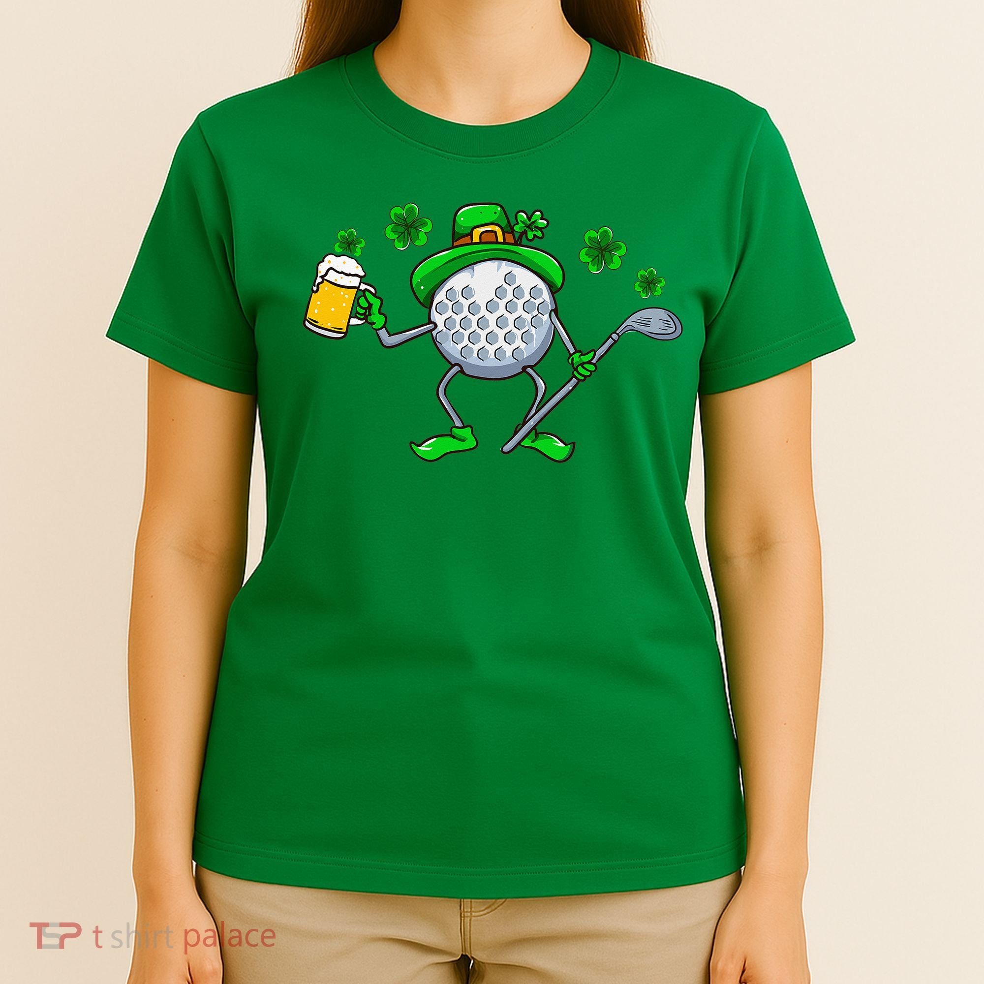 St Patricks Day Golf Golfing Irish Golfer Beer Humor T-Shirt