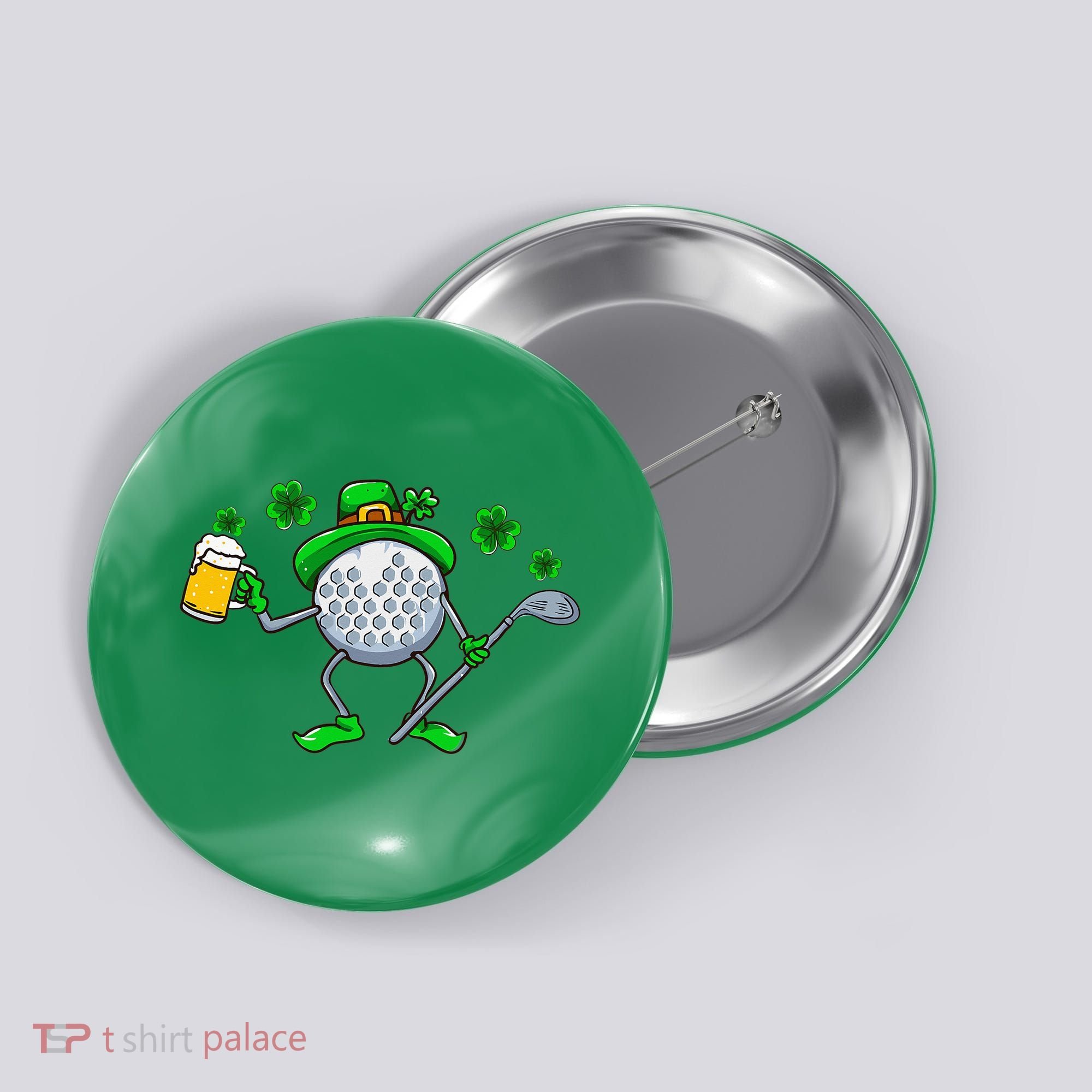 St Patricks Day Golf Golfing Irish Golfer Beer Humor Button