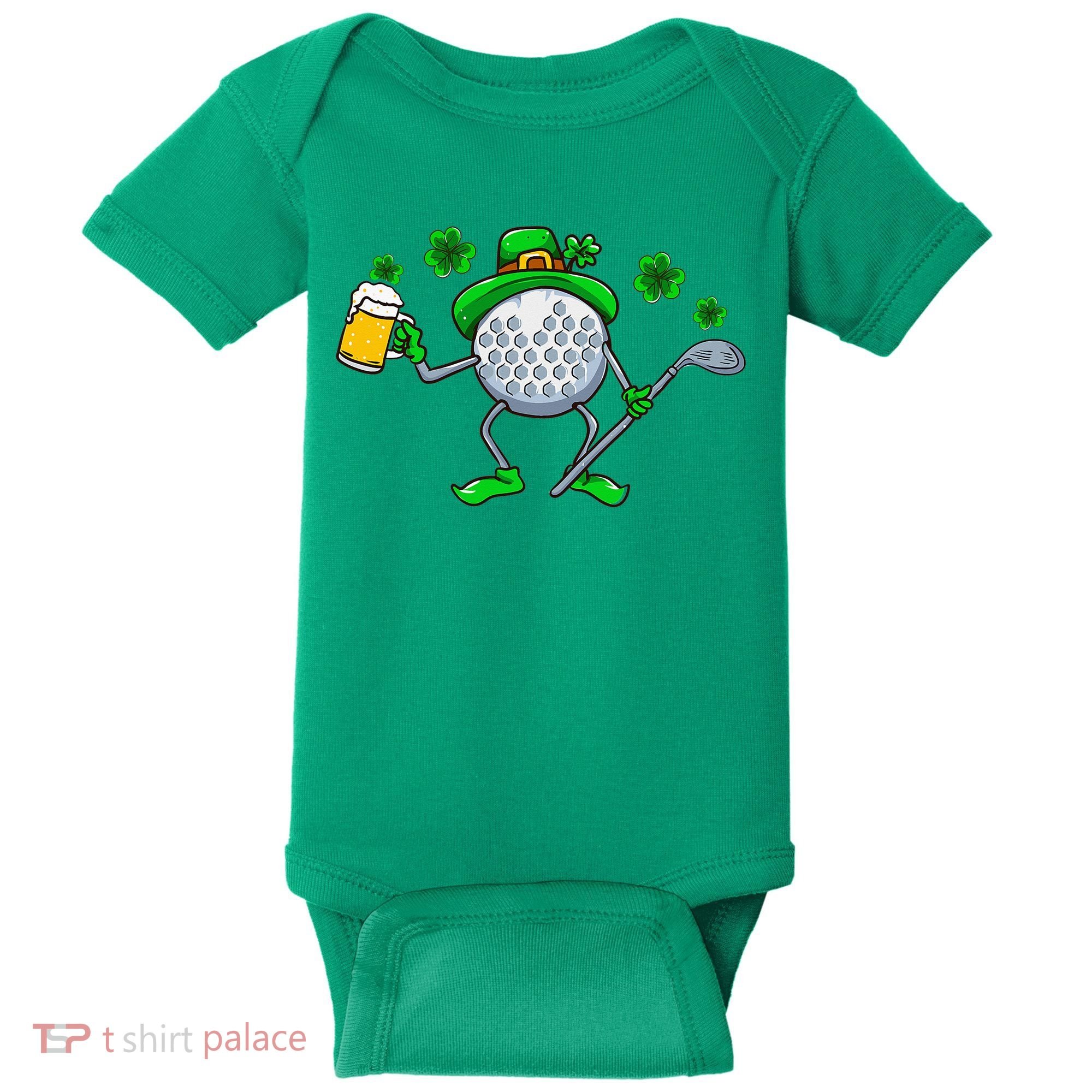 St Patricks Day Golf Golfing Irish Golfer Beer Humor Baby Bodysuit