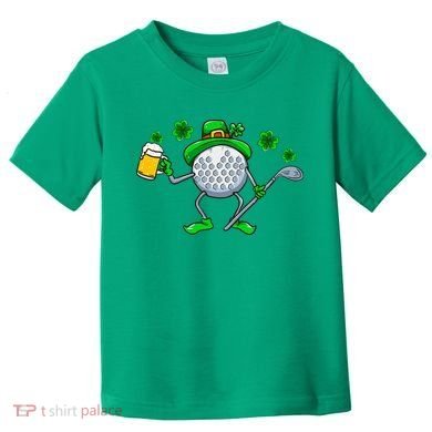 St Patricks Day Golf Golfing Irish Golfer Beer Humor Toddler T-Shirt