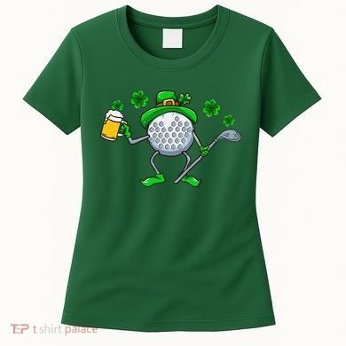 St Patricks Day Golf Golfing Irish Golfer Beer Humor Women's T-Shirt