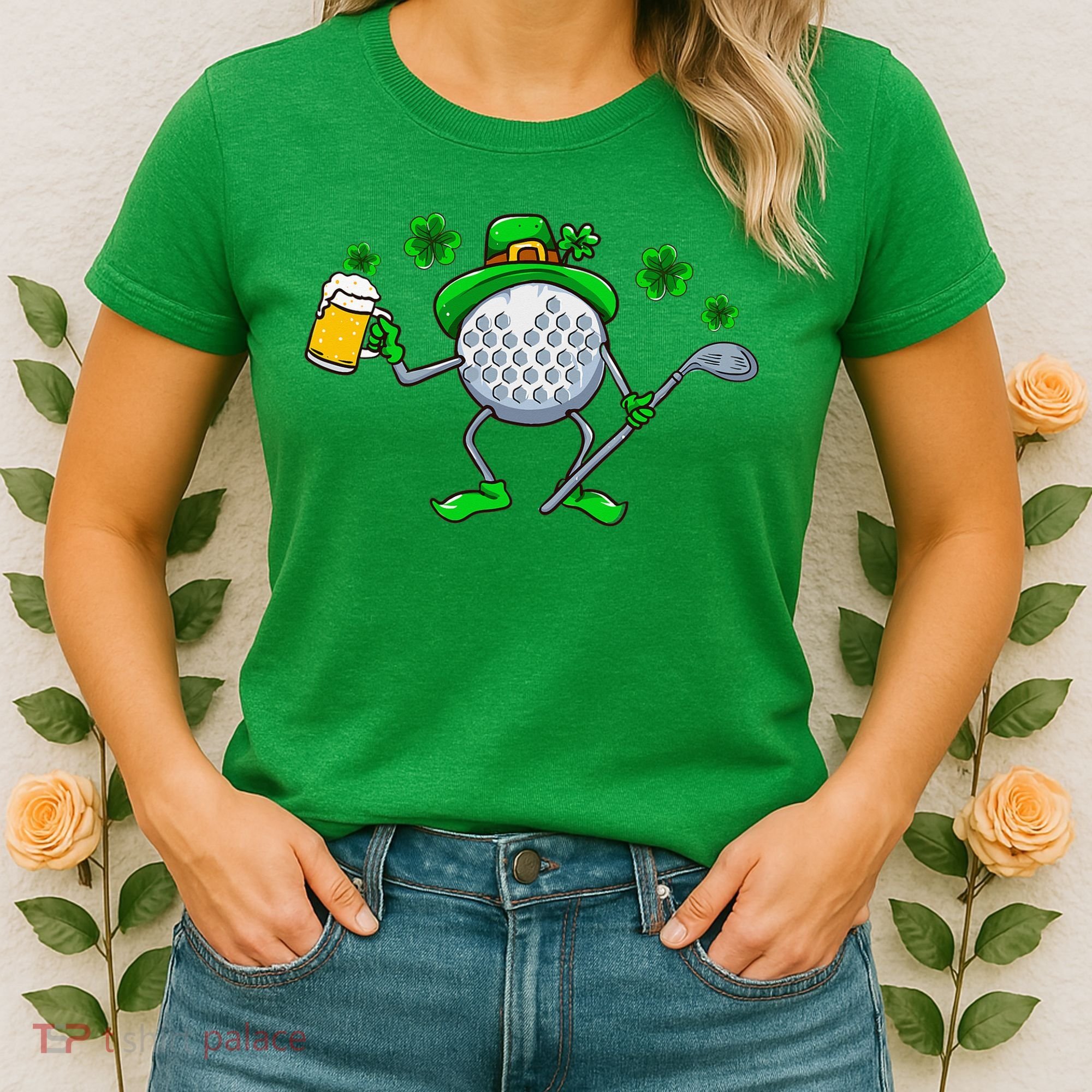 St Patricks Day Golf Golfing Irish Golfer Beer Humor Women's T-Shirt
