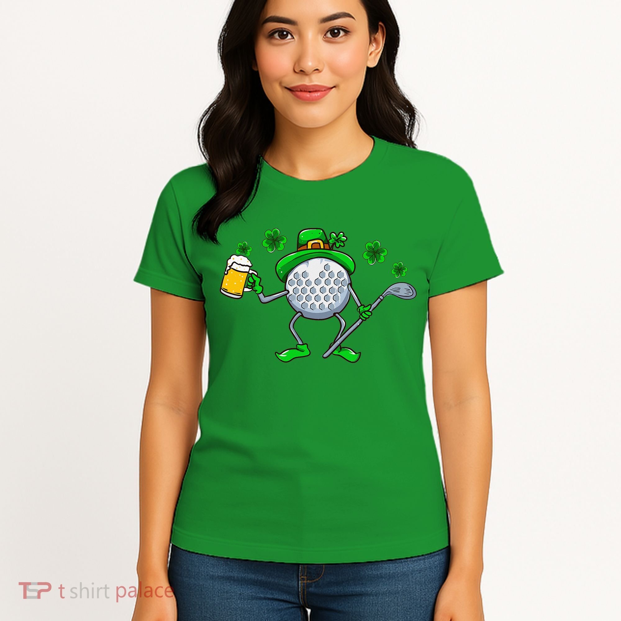 St Patricks Day Golf Golfing Irish Golfer Beer Humor Women's T-Shirt