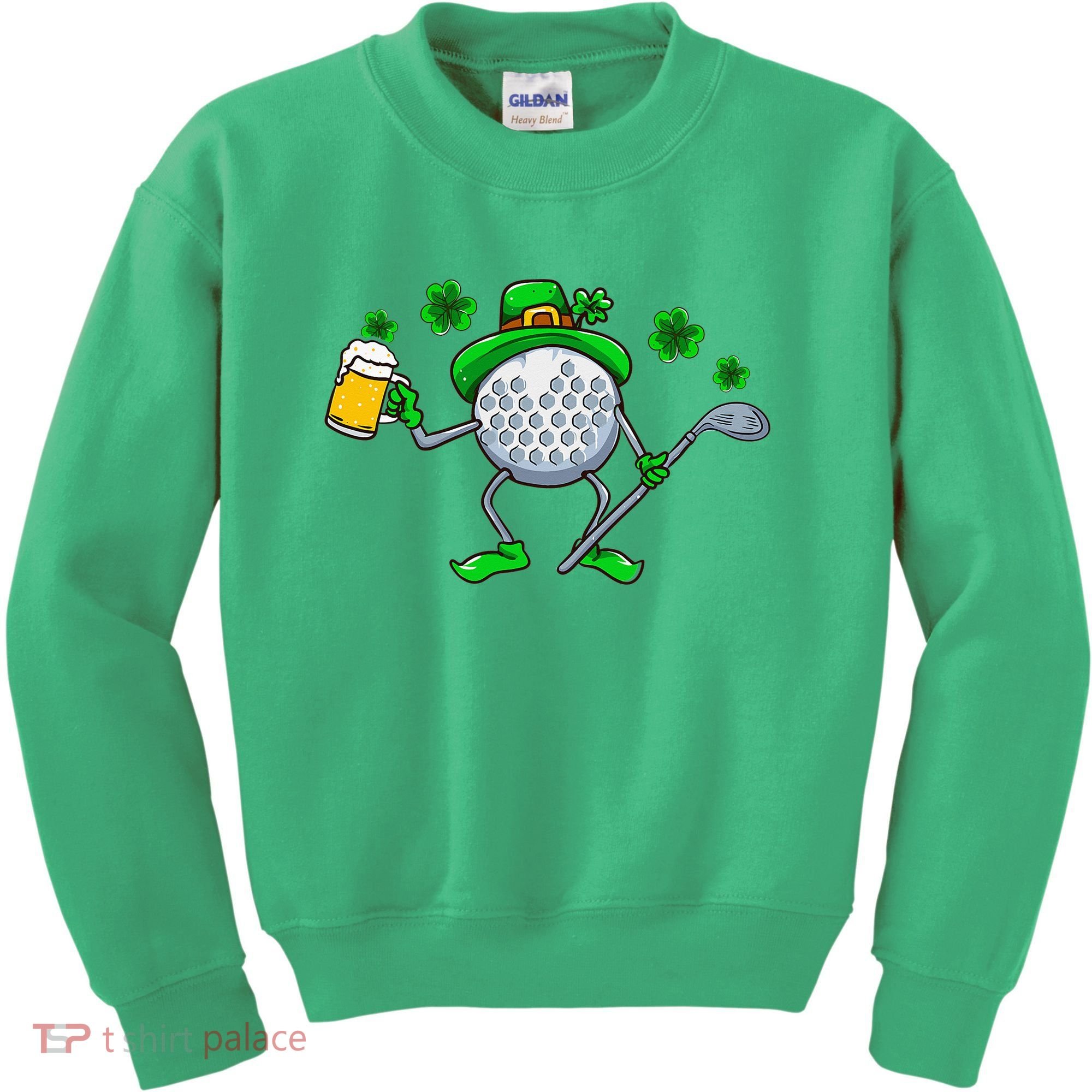 St Patricks Day Golf Golfing Irish Golfer Beer Humor Kids Sweatshirt