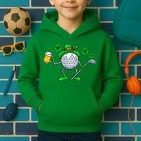 St Patricks Day Golf Golfing Irish Golfer Beer Humor Kids Hoodie thumb 2