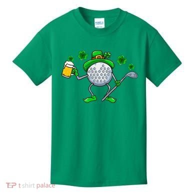 St Patricks Day Golf Golfing Irish Golfer Beer Humor Kids T-Shirt