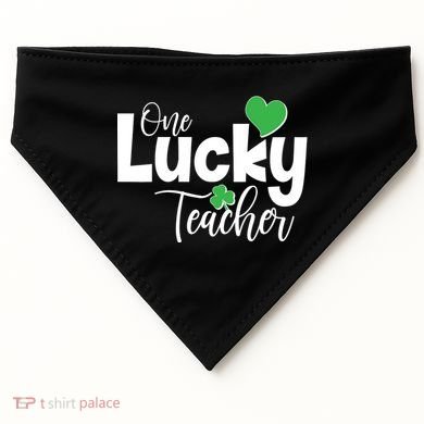 St Patricks Day One Lucky Teacher USA-Made Doggie Bandana