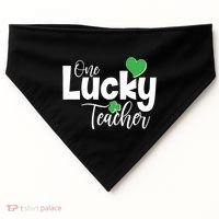 St Patricks Day One Lucky Teacher USA-Made Doggie Bandana thumb 0