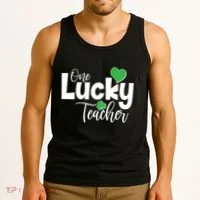 St Patricks Day One Lucky Teacher Tank Top thumb 3