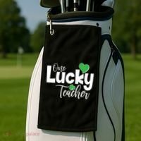 St Patricks Day One Lucky Teacher Golf Towel thumb 2