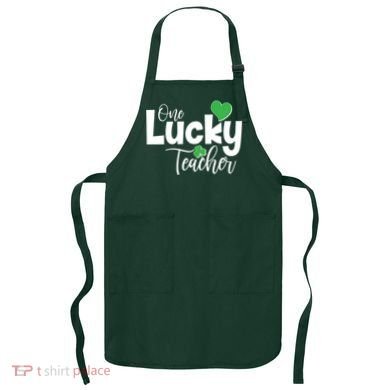 St Patricks Day One Lucky Teacher Apron