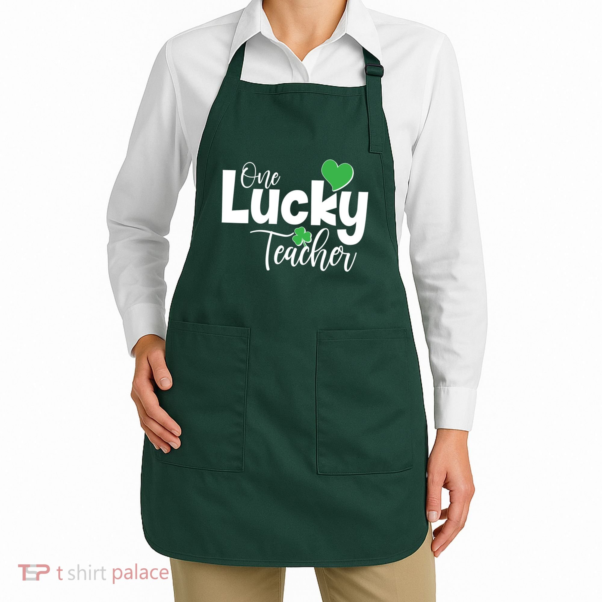 St Patricks Day One Lucky Teacher Apron