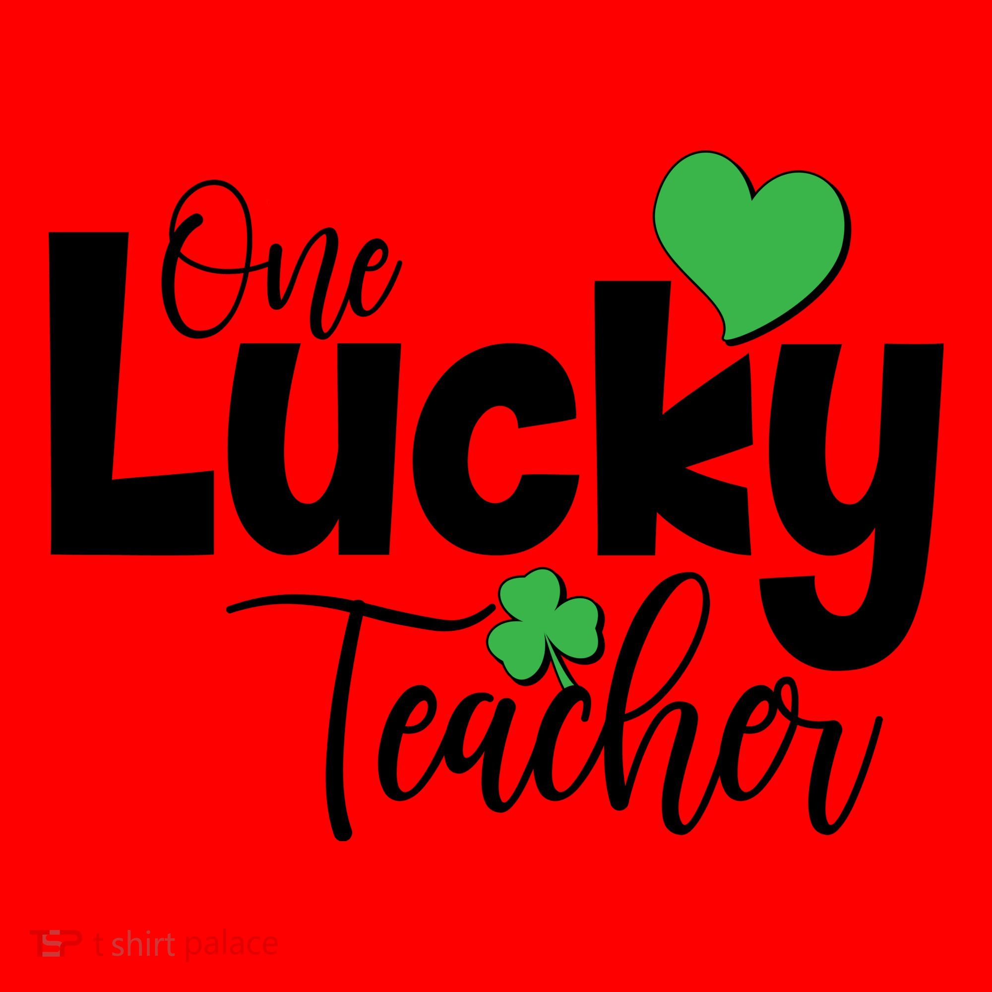 St Patricks Day One Lucky Teacher Santa Hat