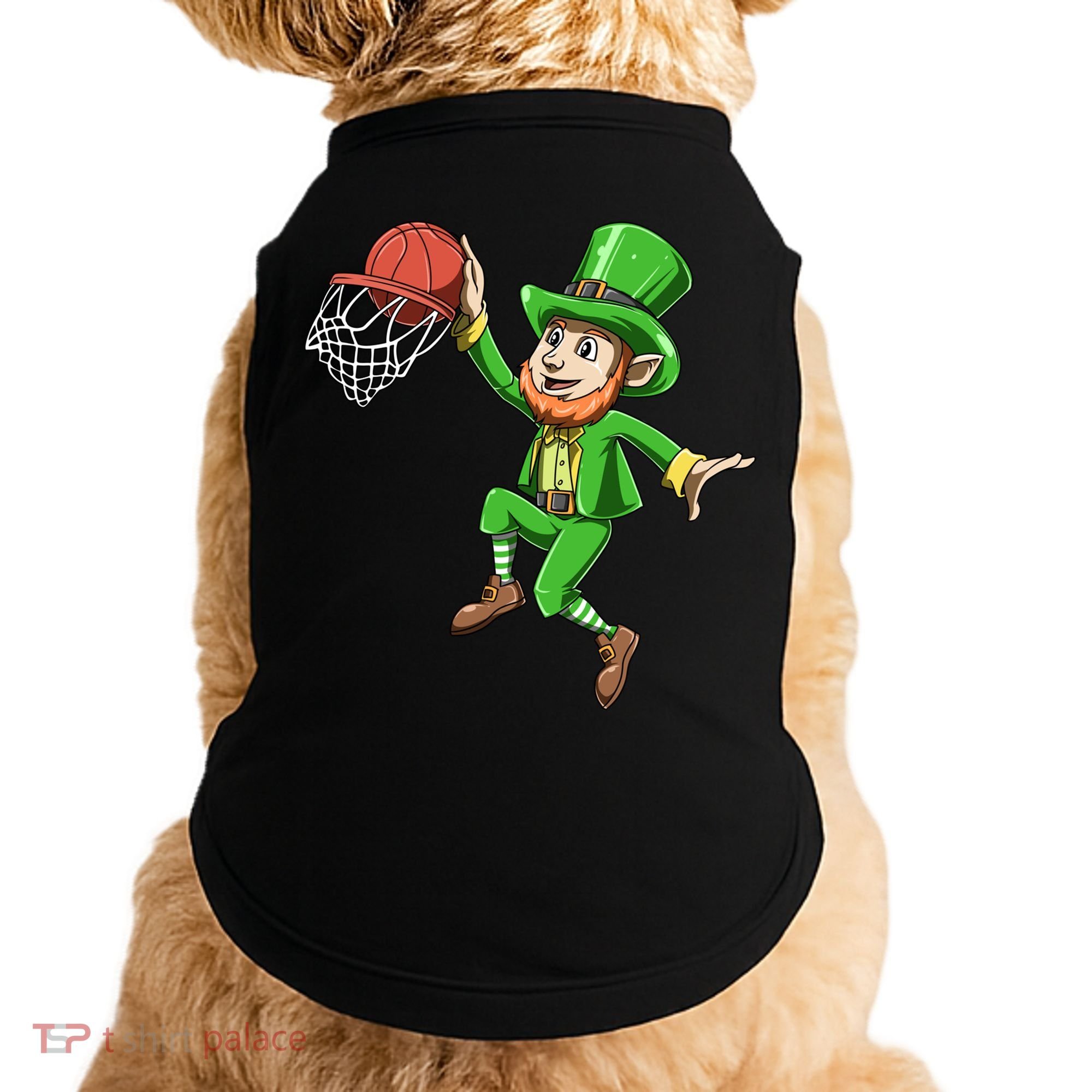 St Patrick's Day Basketball Irish Basketball Dunk Leprechaun Great Gift Doggie Tank