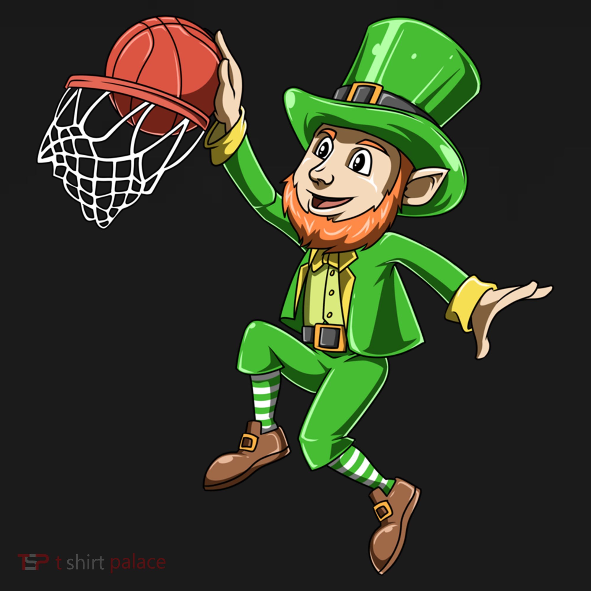 St Patrick's Day Basketball Irish Basketball Dunk Leprechaun Great Gift Doggie Tank