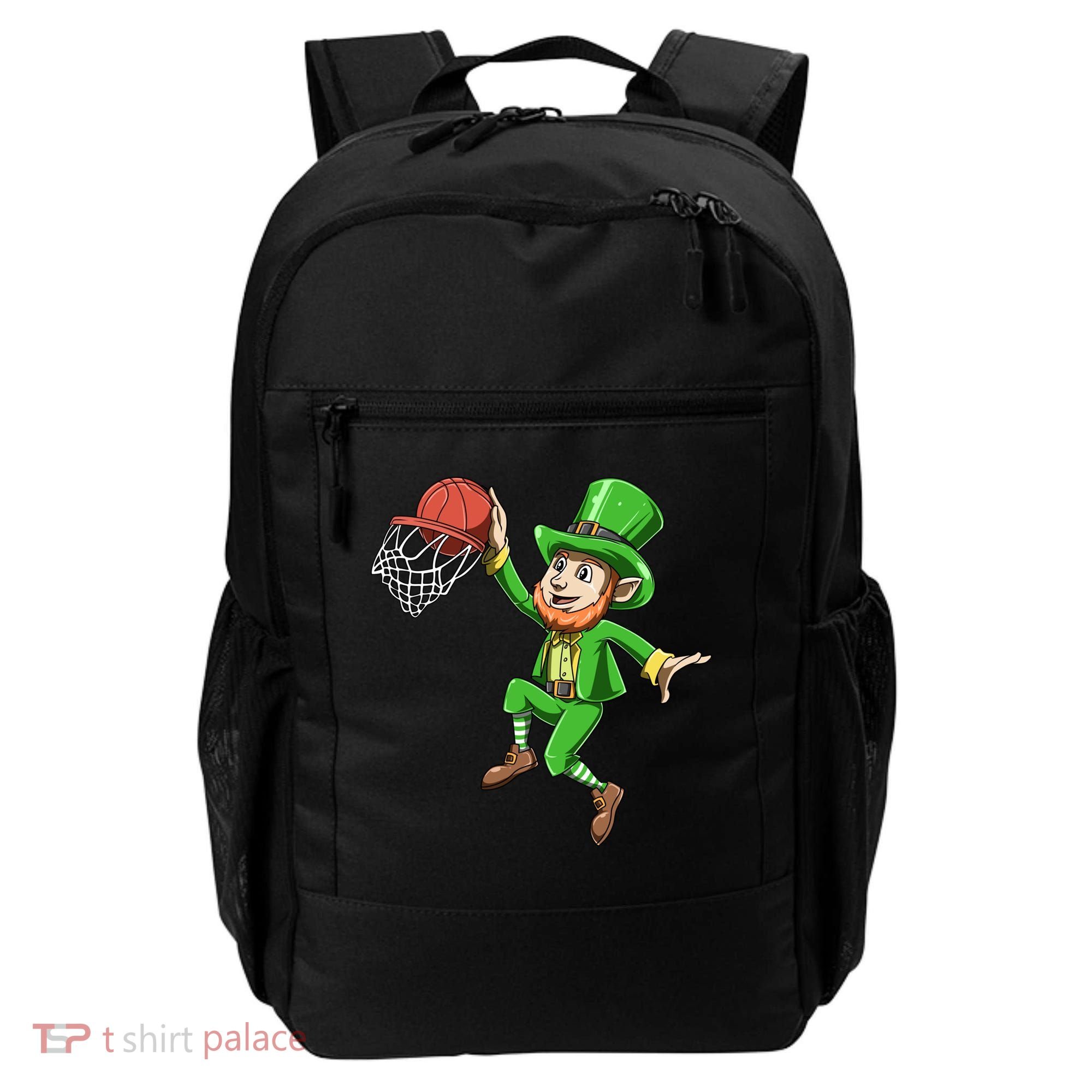 St Patrick's Day Basketball Irish Basketball Dunk Leprechaun Great Gift Backpack