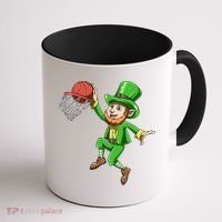 St Patrick's Day Basketball Irish Basketball Dunk Leprechaun Great Gift Coffee Mug thumb 1