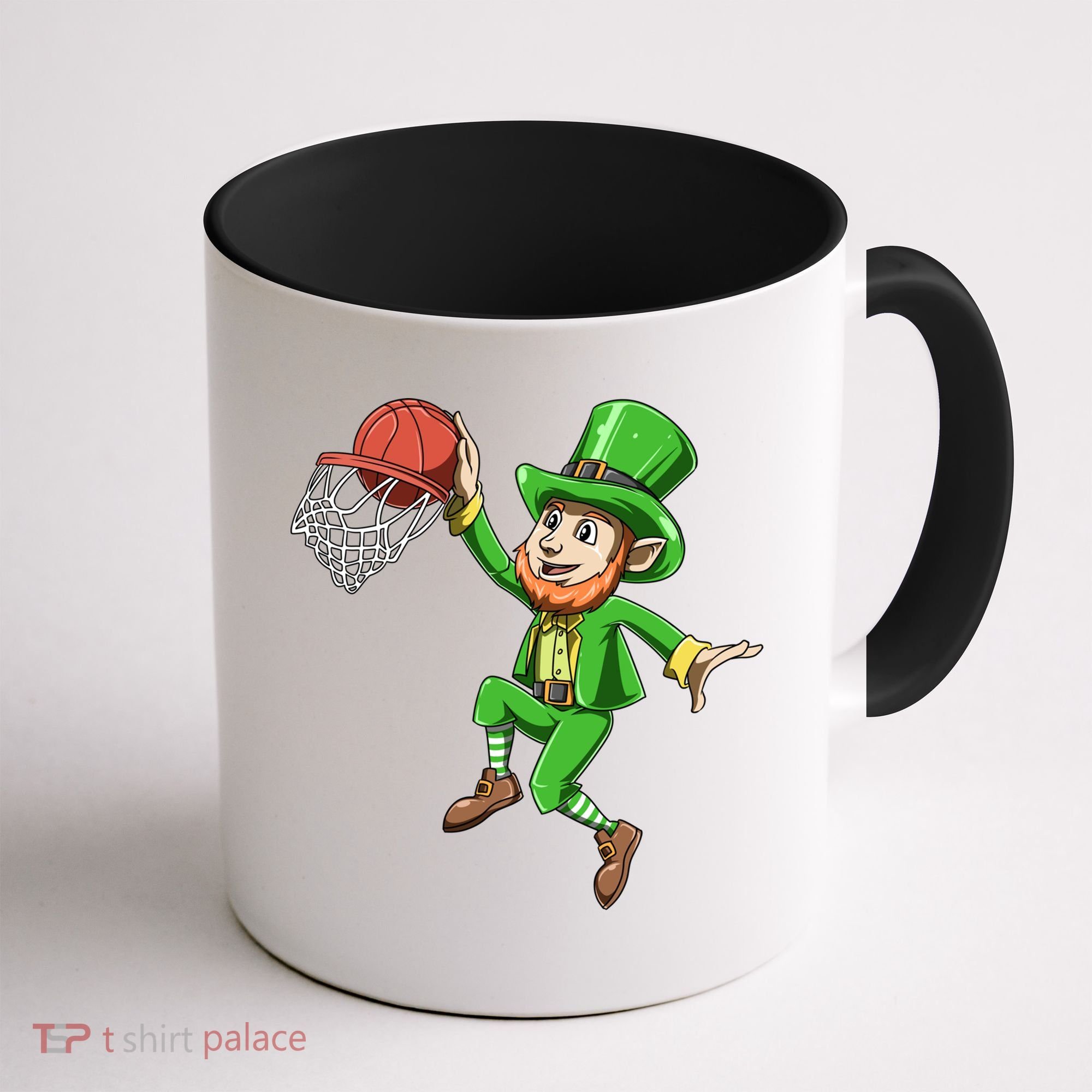 St Patrick's Day Basketball Irish Basketball Dunk Leprechaun Great Gift Coffee Mug