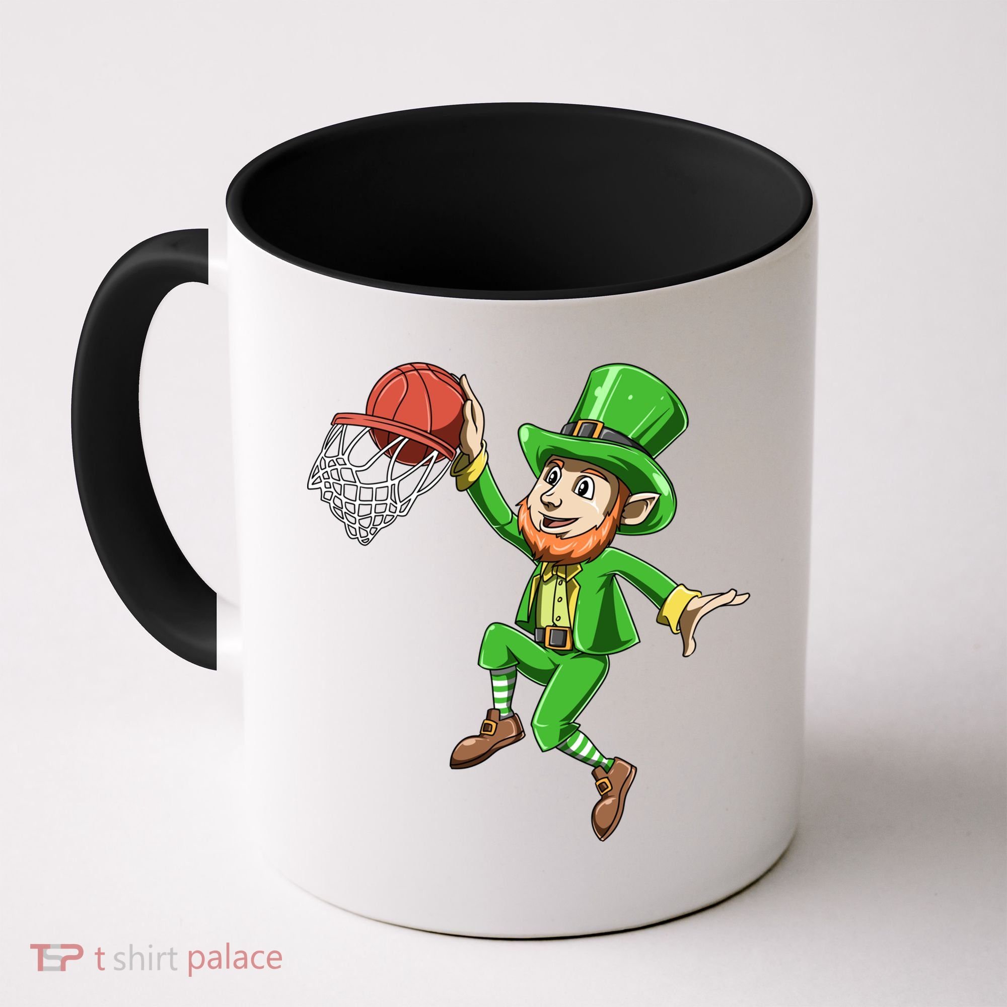 St Patrick's Day Basketball Irish Basketball Dunk Leprechaun Great Gift Coffee Mug