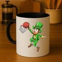 St Patrick's Day Basketball Irish Basketball Dunk Leprechaun Great Gift Coffee Mug thumb 4