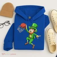 St Patrick's Day Basketball Irish Basketball Dunk Leprechaun Great Gift Hoodie thumb 4