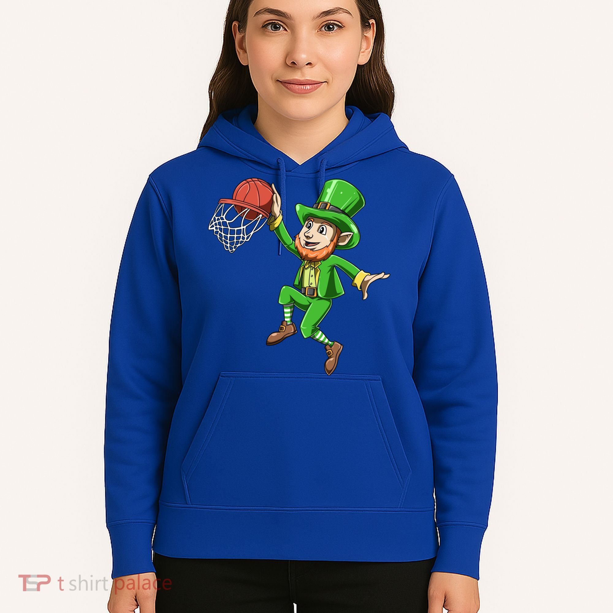 St Patrick's Day Basketball Irish Basketball Dunk Leprechaun Great Gift Hoodie