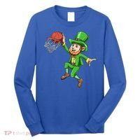 St Patrick's Day Basketball Irish Basketball Dunk Leprechaun Great Gift Long Sleeve Shirt thumb 0