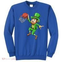 St Patrick's Day Basketball Irish Basketball Dunk Leprechaun Great Gift Sweatshirt thumb 0