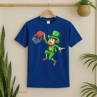 St Patrick's Day Basketball Irish Basketball Dunk Leprechaun Great Gift T-Shirt thumb 2