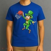 St Patrick's Day Basketball Irish Basketball Dunk Leprechaun Great Gift T-Shirt thumb 3