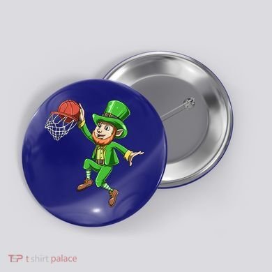 St Patrick's Day Basketball Irish Basketball Dunk Leprechaun Great Gift Button