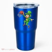 St Patrick's Day Basketball Irish Basketball Dunk Leprechaun Great Gift Tumbler thumb 0