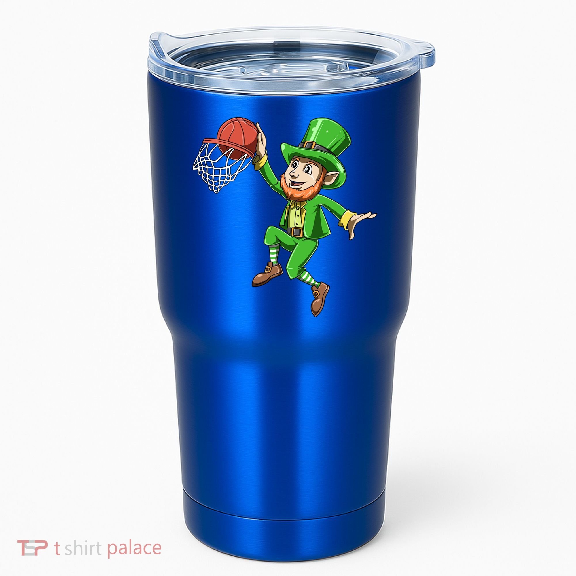 St Patrick's Day Basketball Irish Basketball Dunk Leprechaun Great Gift Tumbler