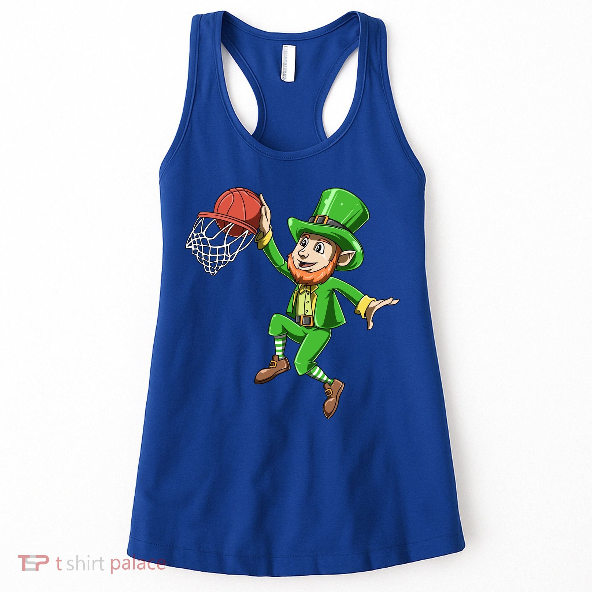 St Patrick's Day Basketball Irish Basketball Dunk Leprechaun Great Gift Women's Tank Top