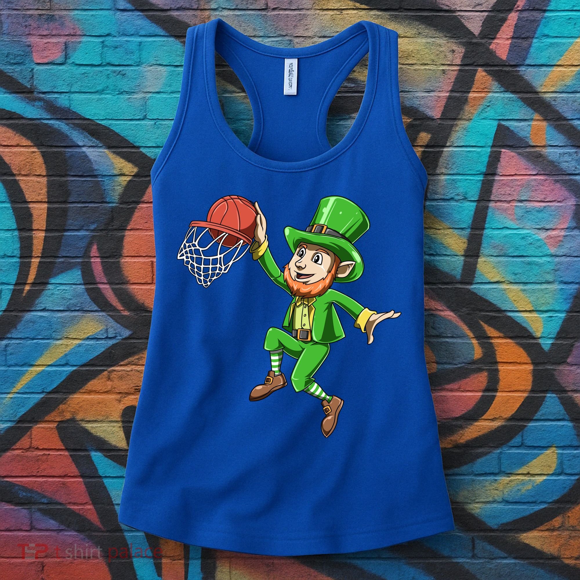 St Patrick's Day Basketball Irish Basketball Dunk Leprechaun Great Gift Women's Tank Top