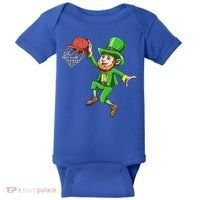 St Patrick's Day Basketball Irish Basketball Dunk Leprechaun Great Gift Baby Bodysuit thumb 0