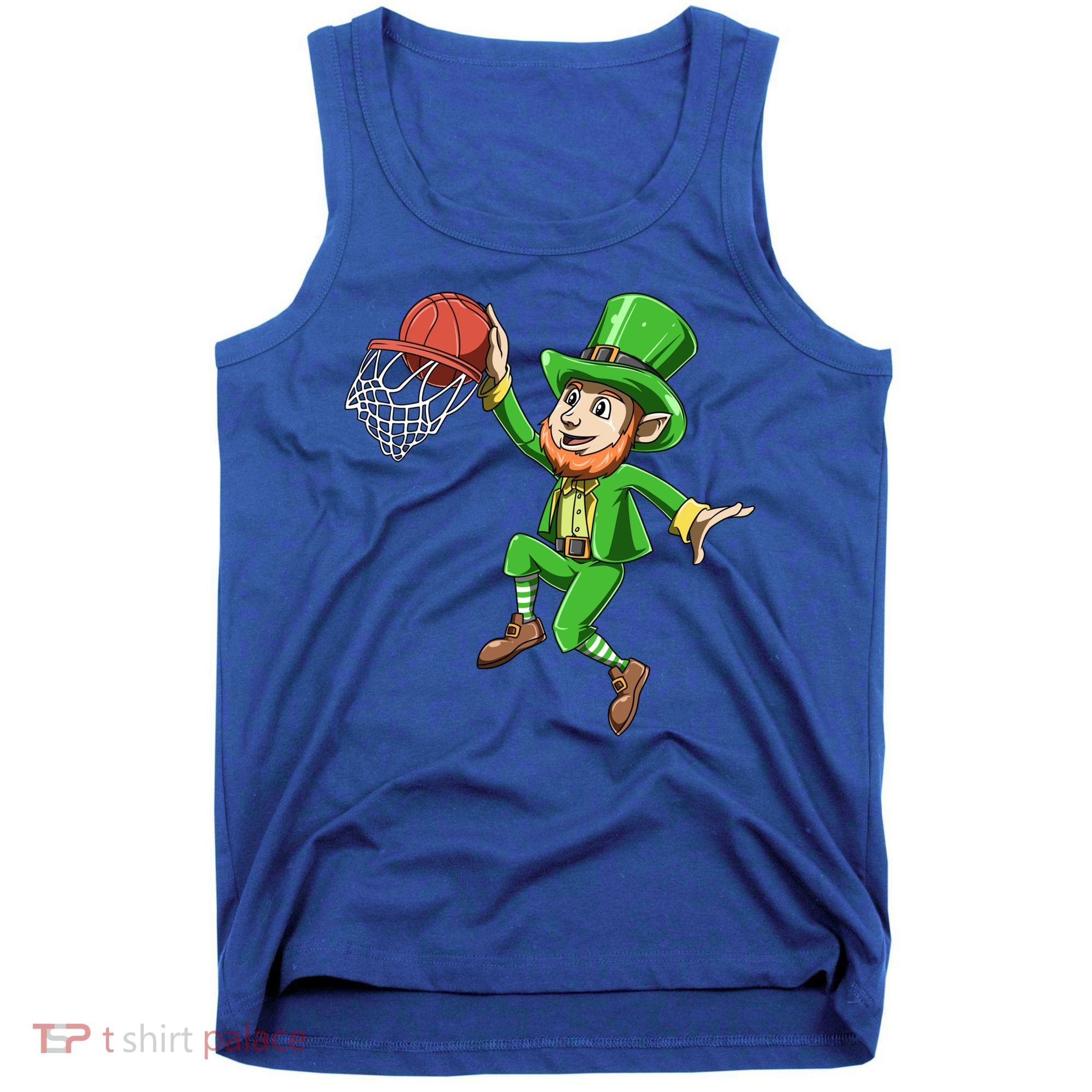 St Patrick's Day Basketball Irish Basketball Dunk Leprechaun Great Gift Tank Top