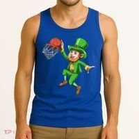 St Patrick's Day Basketball Irish Basketball Dunk Leprechaun Great Gift Tank Top thumb 3