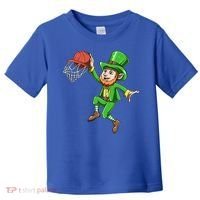 St Patrick's Day Basketball Irish Basketball Dunk Leprechaun Great Gift Toddler T-Shirt thumb 0
