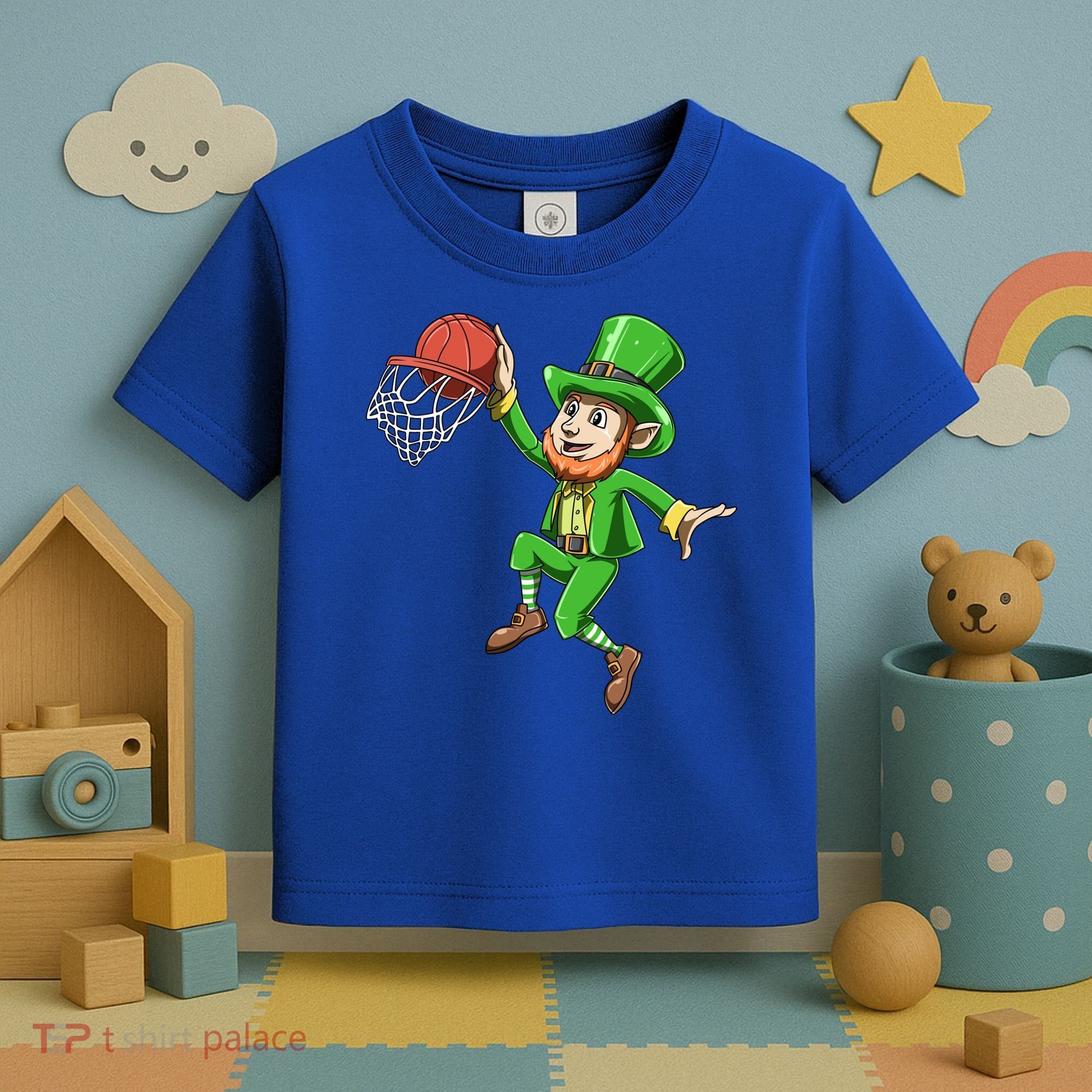 St Patrick's Day Basketball Irish Basketball Dunk Leprechaun Great Gift Toddler T-Shirt