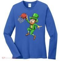 St Patrick's Day Basketball Irish Basketball Dunk Leprechaun Great Gift Women's Long Sleeve Shirt thumb 0