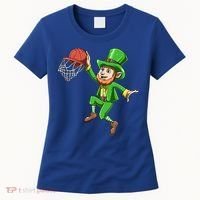 St Patrick's Day Basketball Irish Basketball Dunk Leprechaun Great Gift Women's T-Shirt thumb 0
