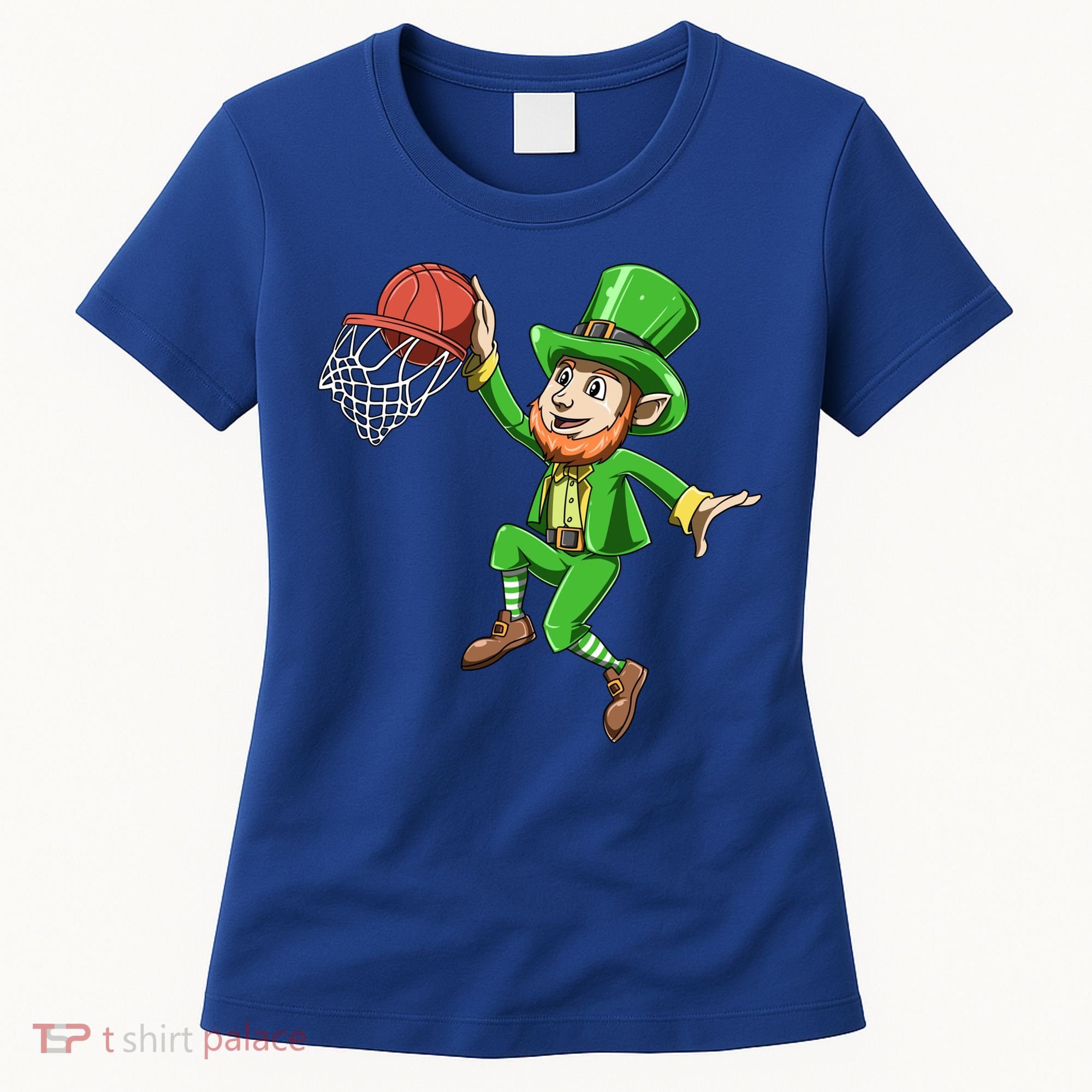 St Patrick's Day Basketball Irish Basketball Dunk Leprechaun Great Gift Women's T-Shirt